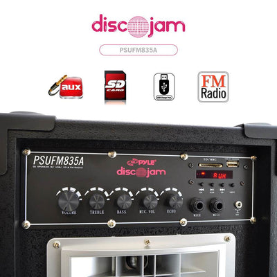 NEW Pyle PSUFM835A 800 Watt 2 Way 8" FM USB AUX Dual Disco Speaker System Pair