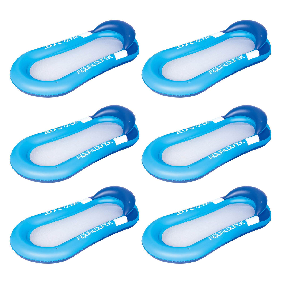 Bestway Contoured Aqua Lounge Inflatable Swimming Pool Float, 6 Pack | 43103E