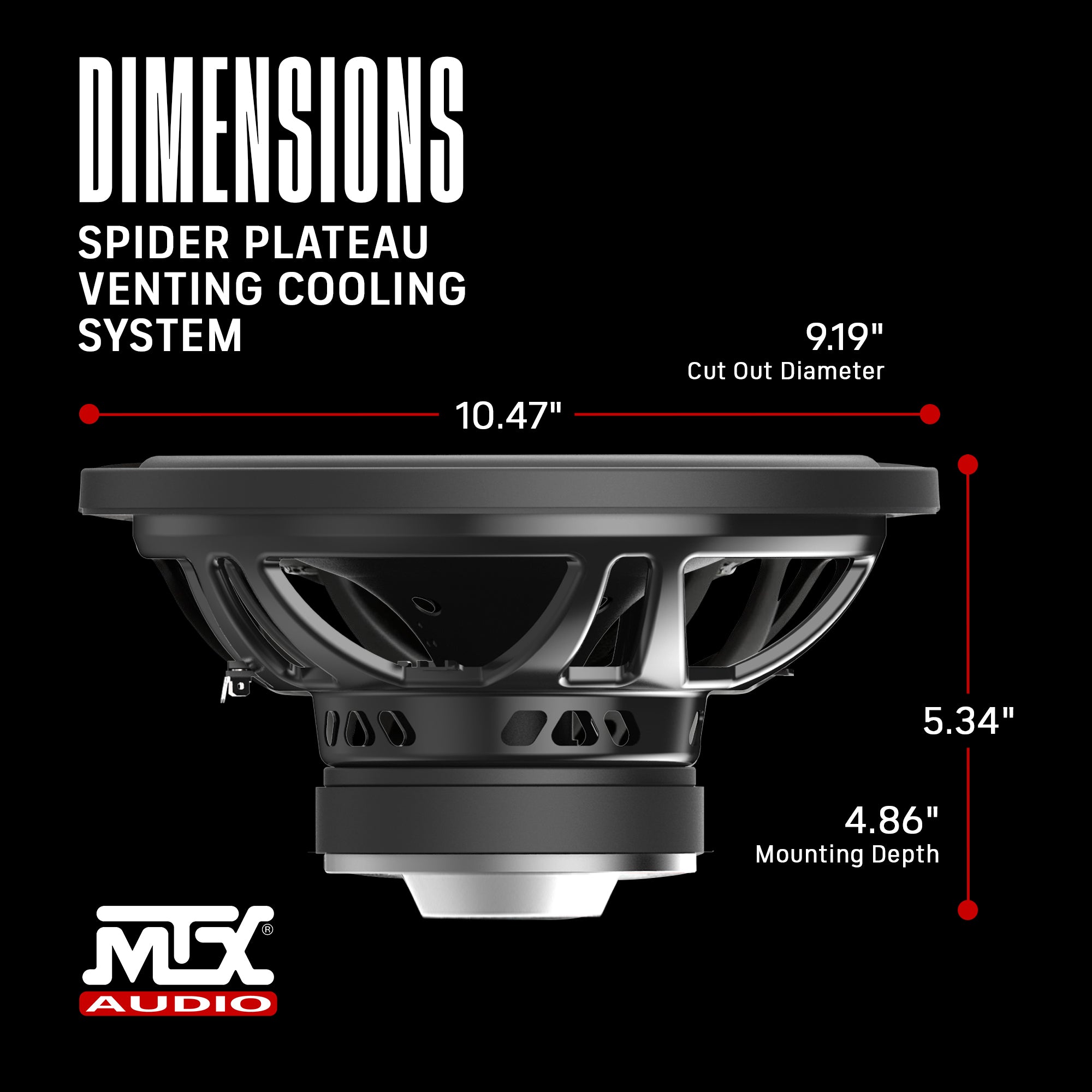Mtx Audio 10" 300W 84.9 dB 4 OHM Single Coil Car Subwoofer TN10-04 (Open Box)