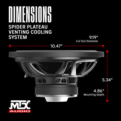 Mtx Audio 10" 300W 84.9 dB 4 OHM Single Coil Car Subwoofer TN10-04 (Open Box)
