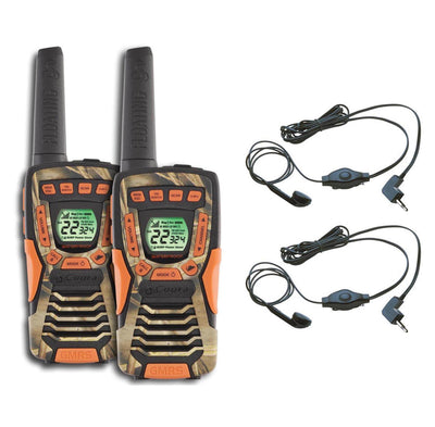 (2) COBRA CXT 1035 FLT Camo 37 Mile Waterproof Radio Walkie Talkies w/ Headsets
