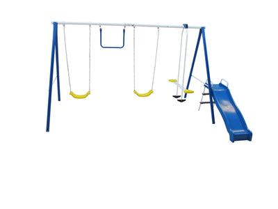 Flexible Flyer Swing Free Swing Set with Trapeze, Slide, & Air-Glider | 41317T