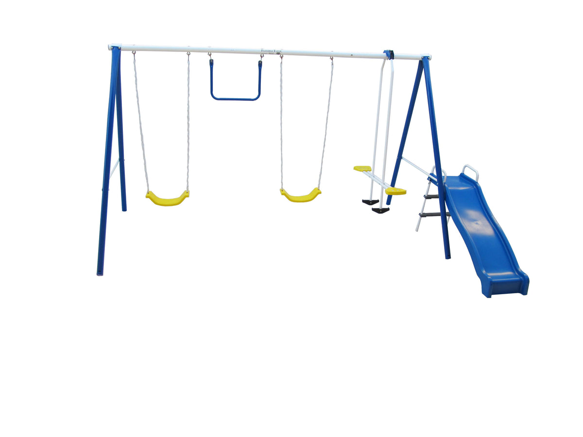 Flexible Flyer Swing Free Swing Set with Trapeze, Slide, & Air-Glider | 41317T