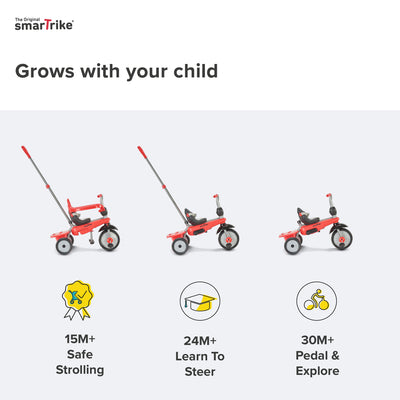 smarTrike Breeze 3 in 1 Baby Toddler Tricycle for 15 to 36 Months, Red (2 Pack)