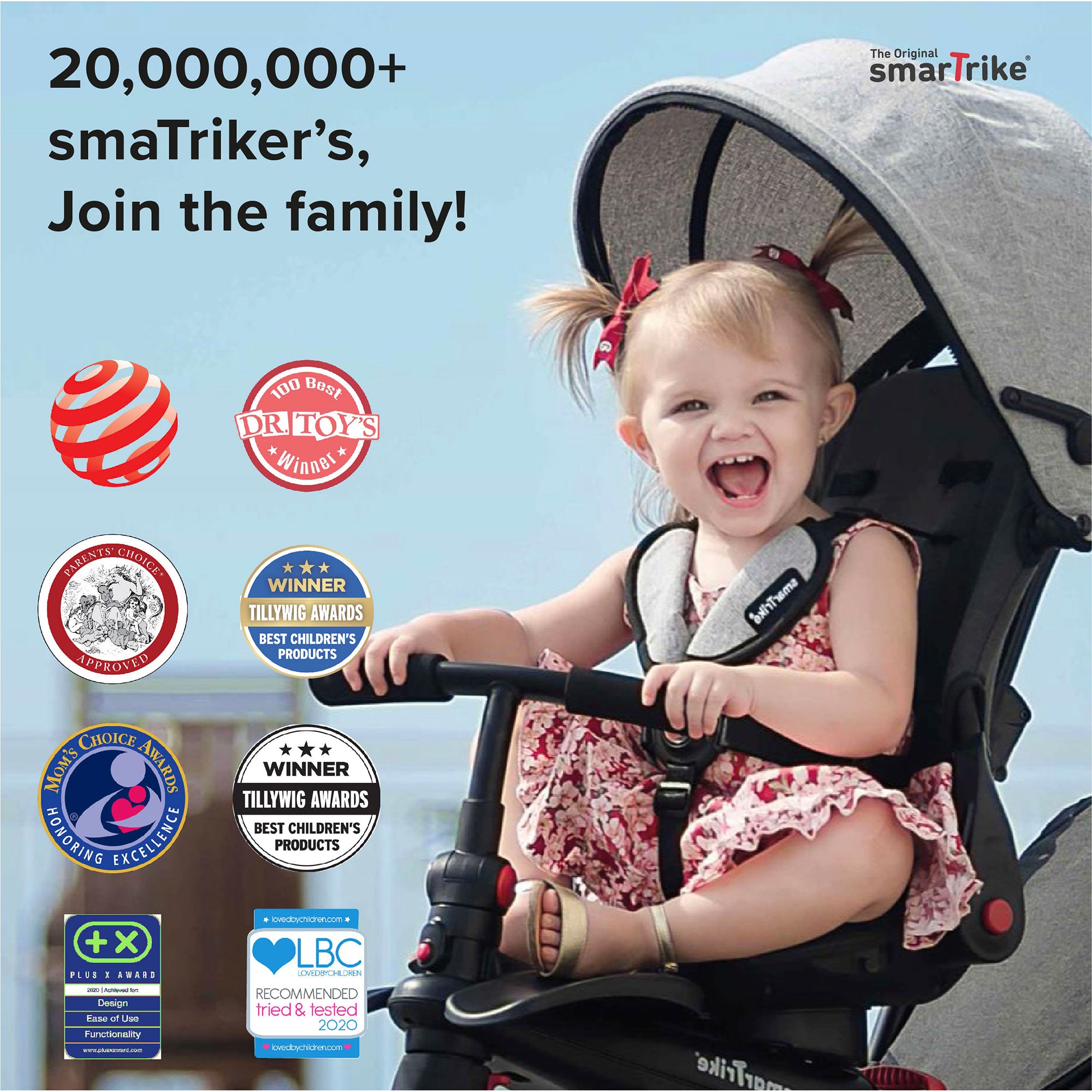 smarTrike Breeze 3 in 1 Baby Toddler Tricycle for 15 to 36 Months, Red (2 Pack)