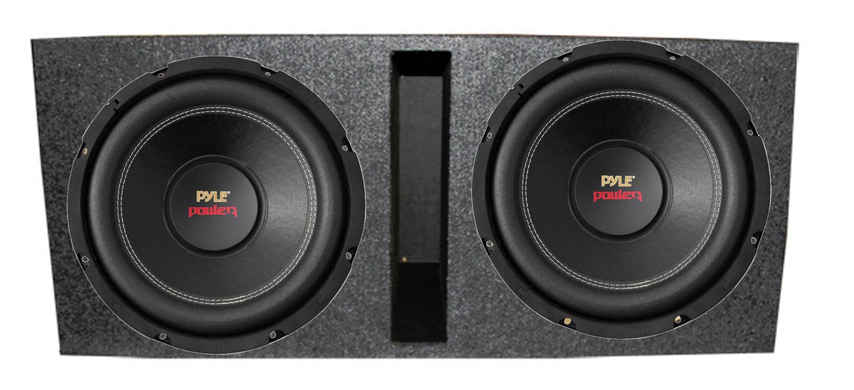 Pyle PLPW15D 15" 2000W 4-Ohm Car Subwoofer Pair & QBASS15 Dual Ported Enclosure