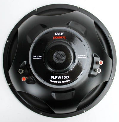 Pyle PLPW15D 15" 2000W 4-Ohm Car Subwoofer Pair & QBASS15 Dual Ported Enclosure