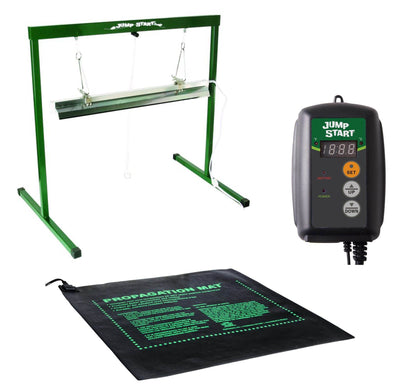 45W Seedling Heat Mat + Hydrofarm MTPRTC Temp Controller & JSV2 Lighting System