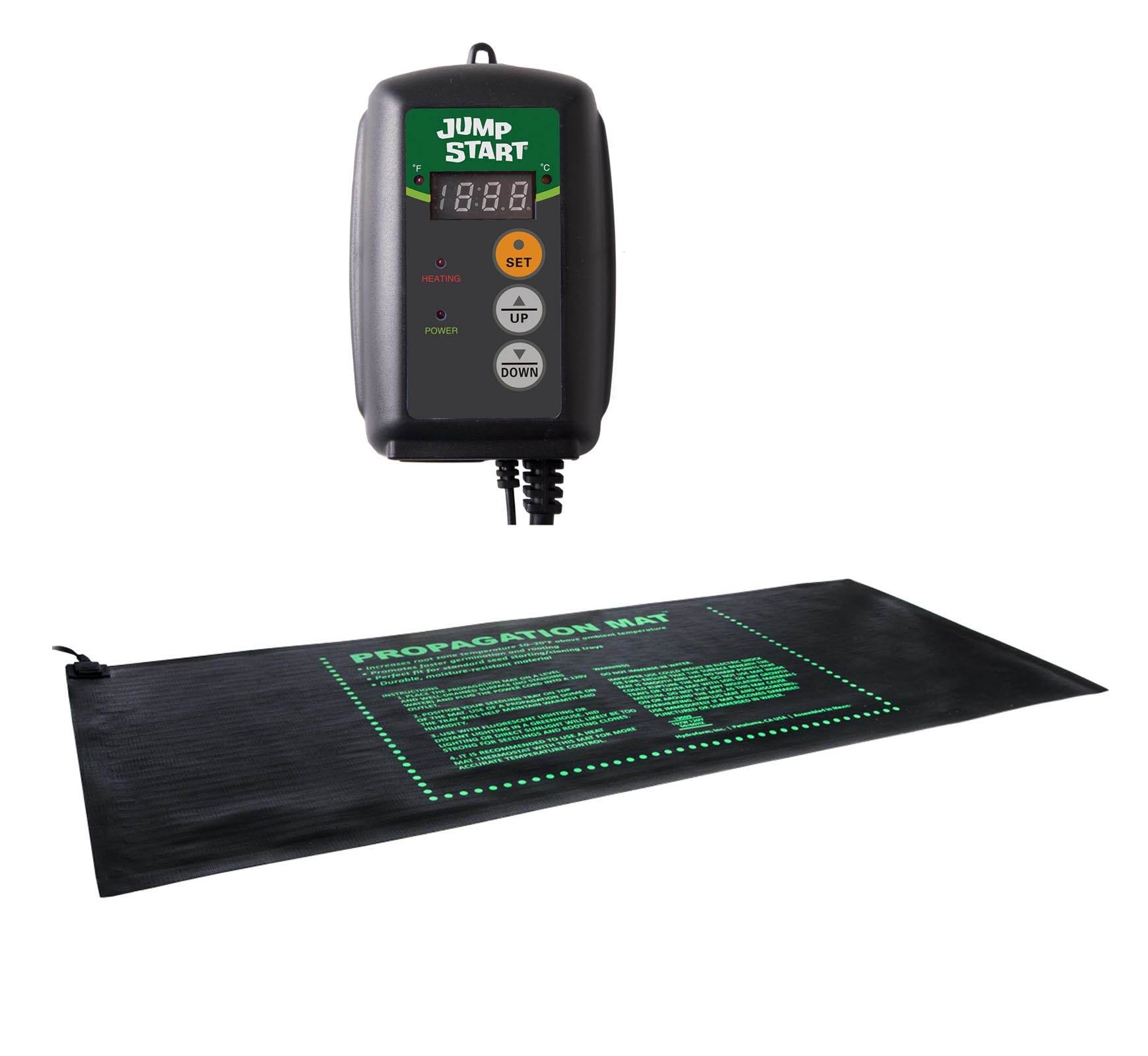 107W Seed Start Seedling Propogation Heat Mat + Hydrofarm MTPRTC Temp Controller