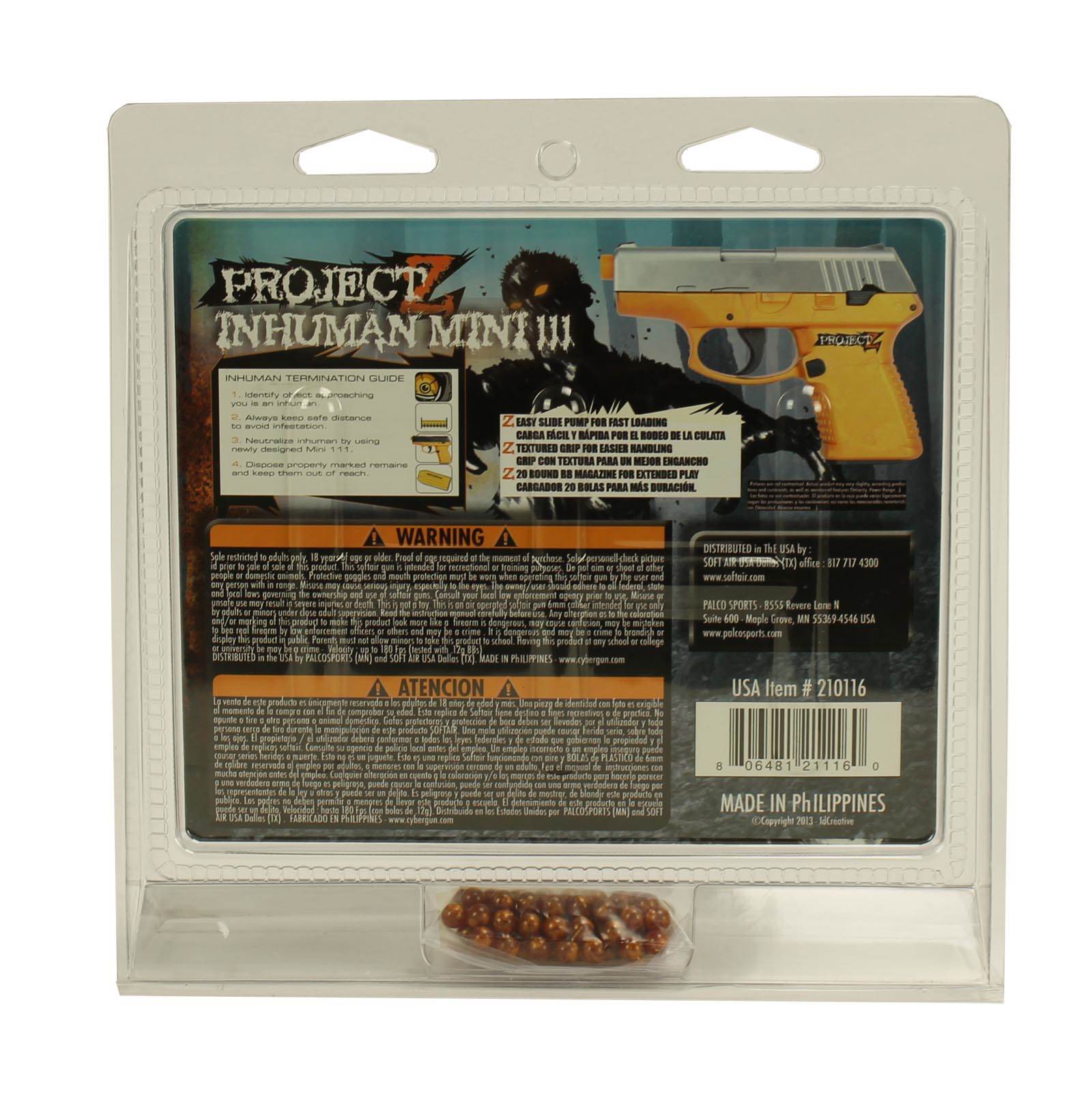 Palco Project Z Inhuman 180 FPS Spring Powered Airsoft BB Hand Gun (Open Box)