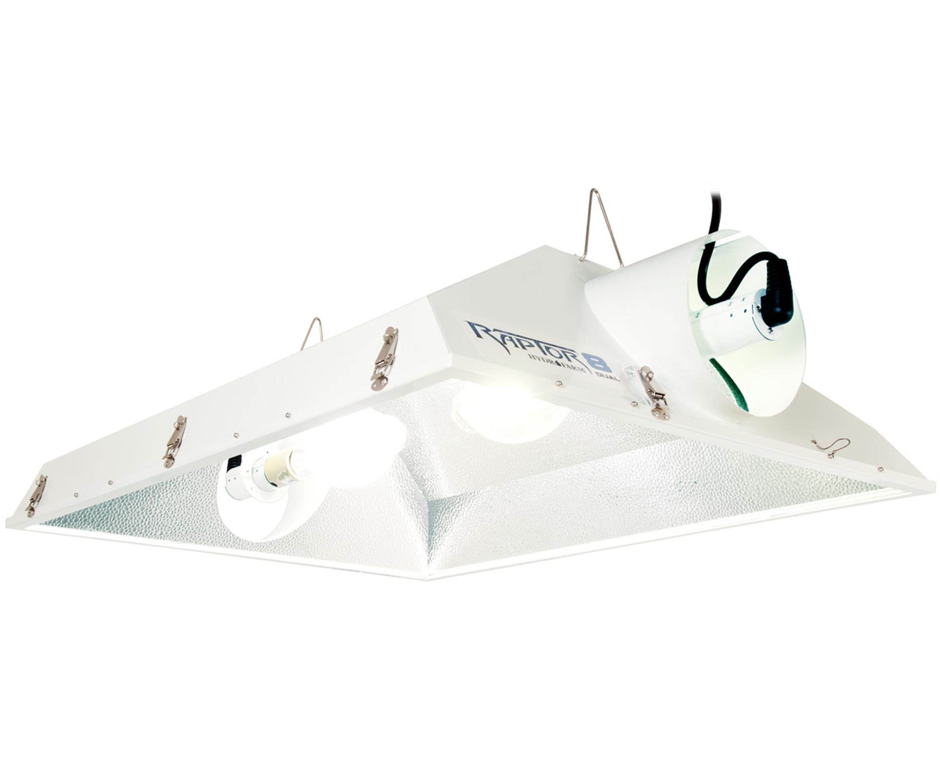 Hydrofarm Raptor 8" Air Cooled GrowLight Reflector Hood w/ Dual Lamps (Open Box)