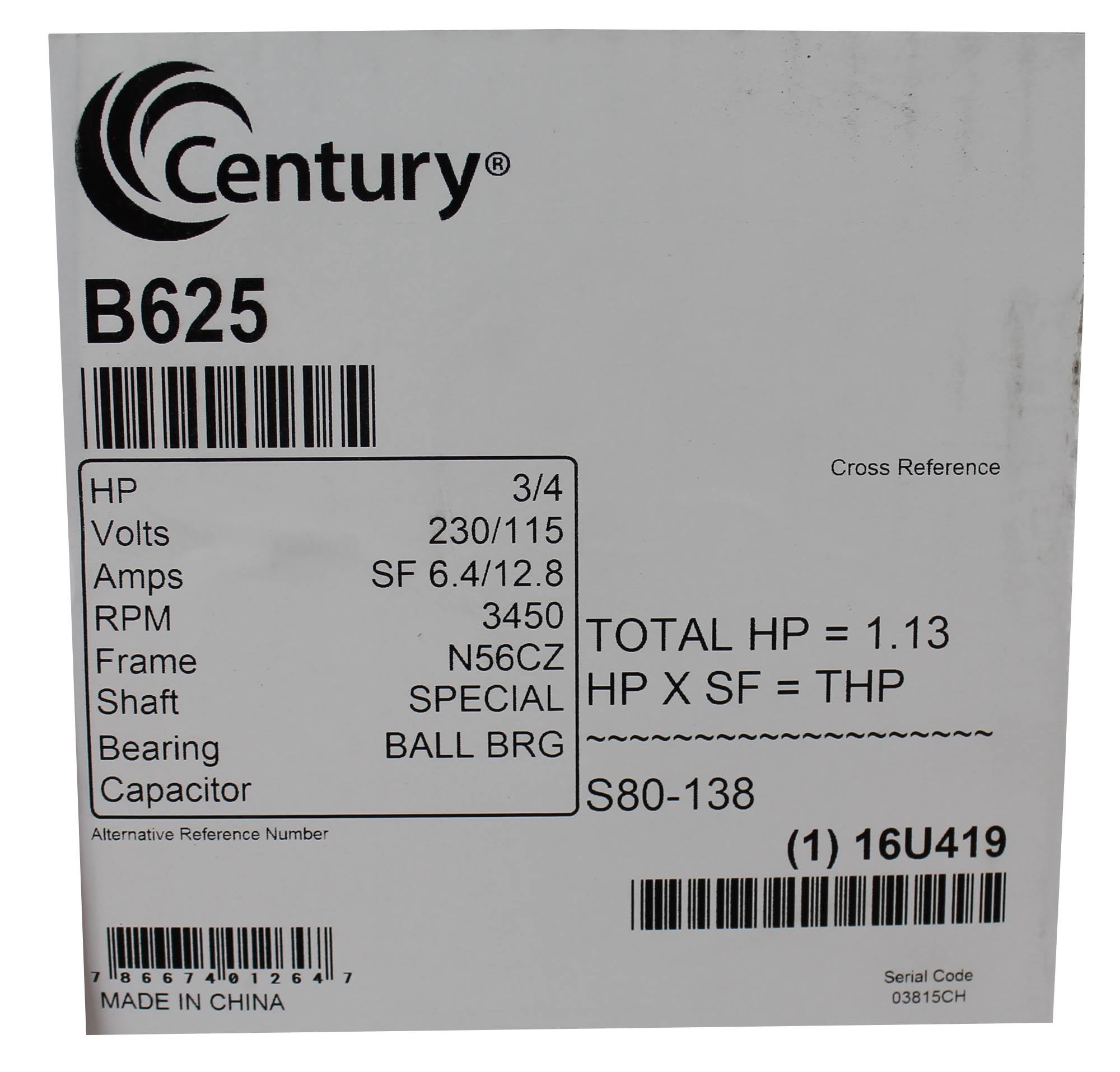 A.O. Smith Century B625 115/230V Polaris PB460 Booster Pump Motor (Damaged)