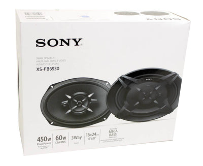 2 *Sony XSFB6930 6x9" 3-Way 450 Watt Coaxial Car Audio Speakers Pair (Open Box)