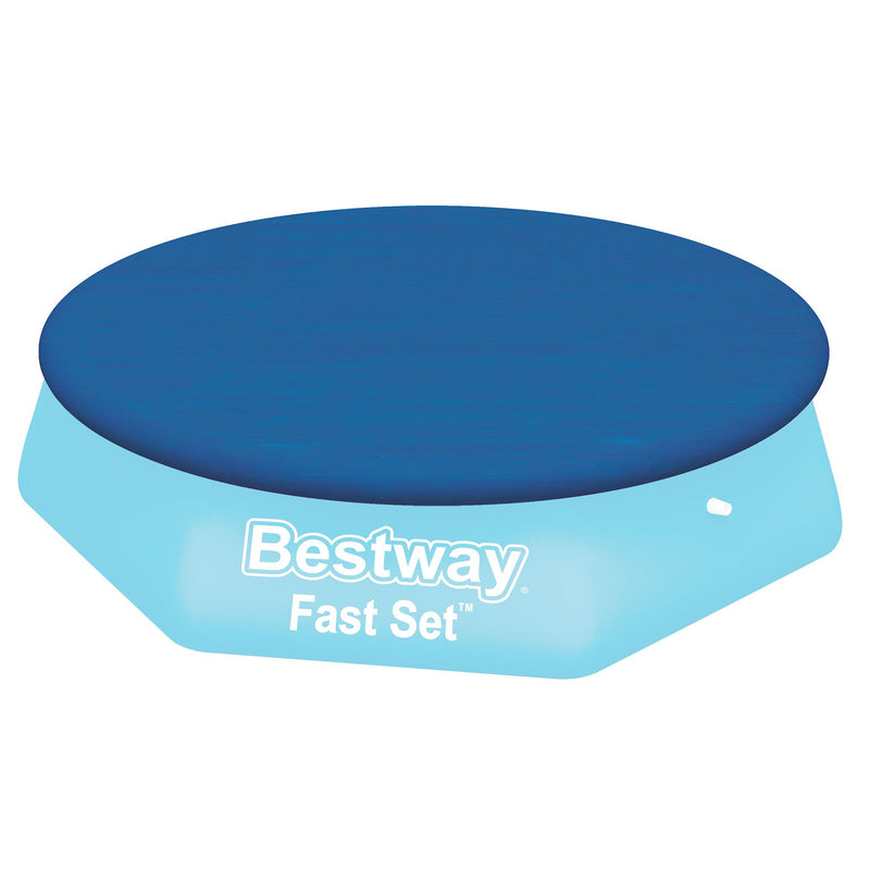 Bestway Flowclear Fast Set 10 Foot Above Ground Swimming Pool Cover (2 Pack)