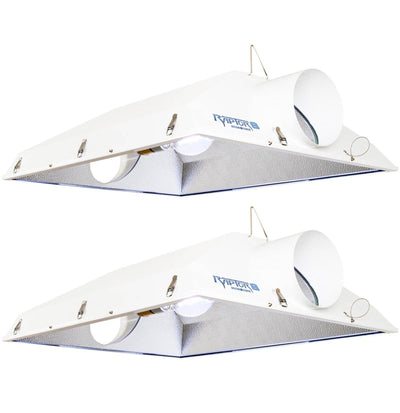 (2) Hydrofarm Raptor 8" Air Cooled Grow Light Fixture Reflector Hoods | RP8AC