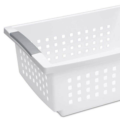 Sterilite Medium Sized White Stackable Storage Basket, 6 Pack (Open Box)