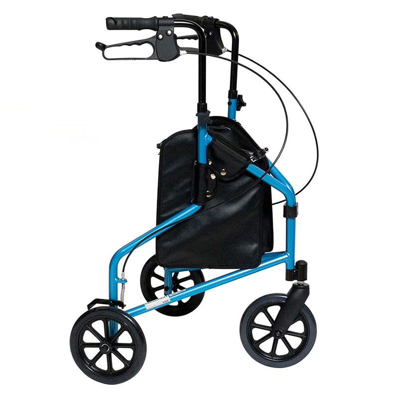 Lumex 3 Wheel Cruiser Lightweight Height Adjustable Rollator, Blue (For Parts)