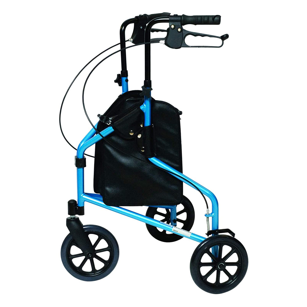 Lumex 609201B 3 Wheel Cruiser Lightweight Height Adjustable Rollator, Bondi Blue - VMInnovations