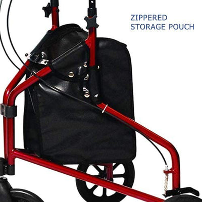 Lumex 3 Wheel Cruiser Lightweight Adjustable Rollator, Metallic Burgundy (Used) - VMInnovations