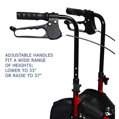 Lumex 3 Wheel Cruiser Lightweight Adjustable Rollator, Metallic Burgundy (Used) - VMInnovations
