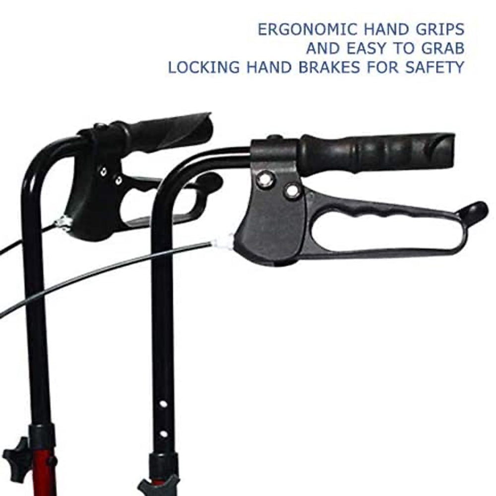 Lumex 609201M 3 Wheel Cruiser Adjustable Rollator, Metallic Burgundy (Open Box) - VMInnovations