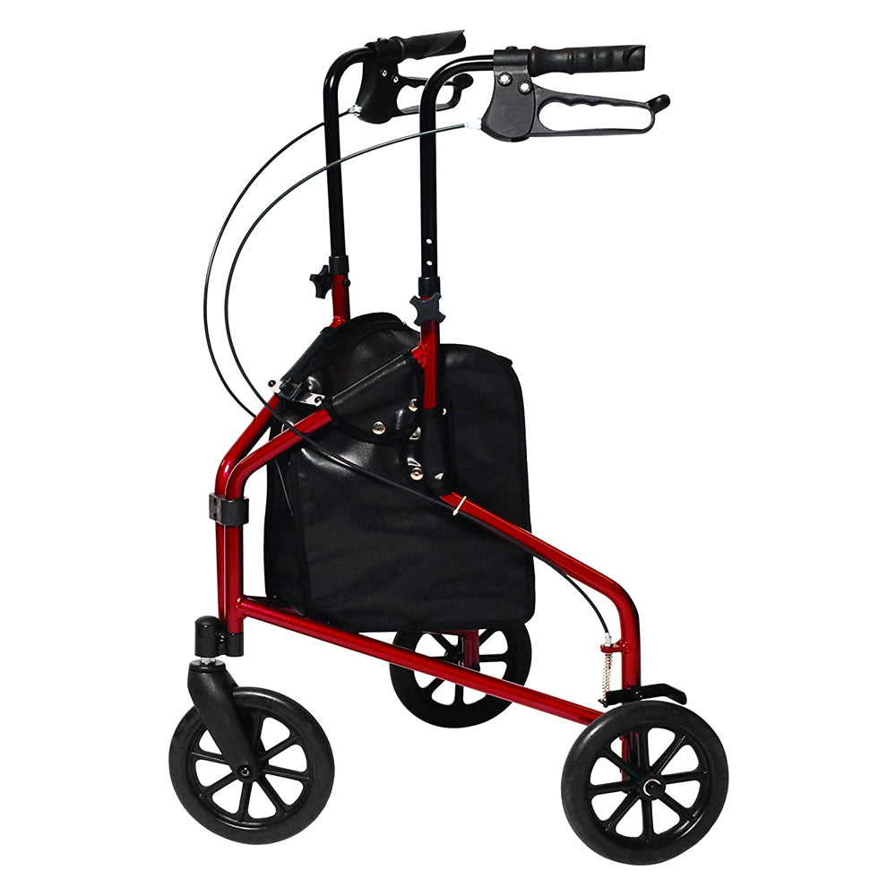 Lumex 3 Wheel Cruiser Lightweight Adjustable Rollator, Metallic Burgundy (Used) - VMInnovations