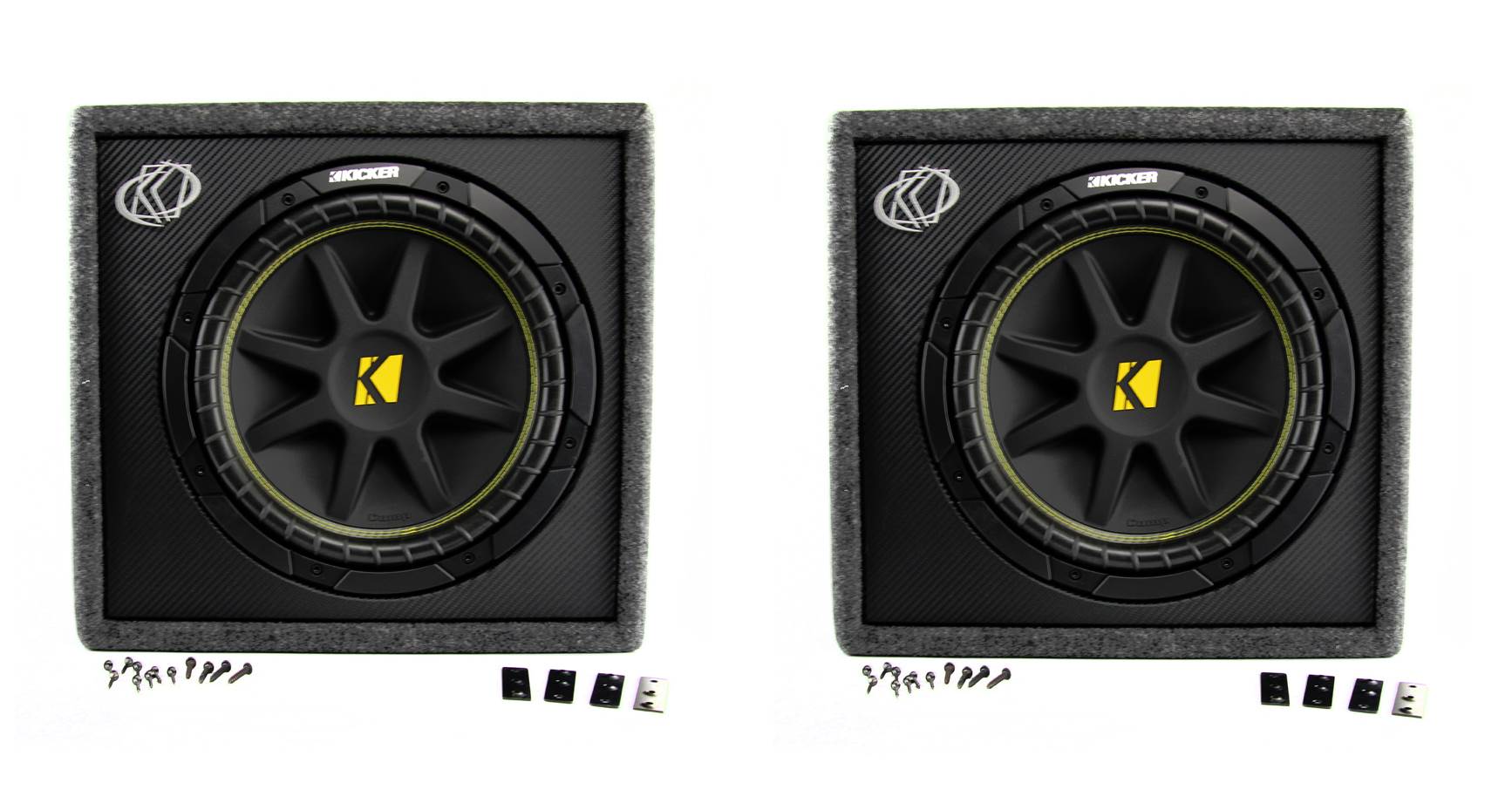 2) New KICKER 10VC124 12" 300W Car Audio Subwoofers +Sub Box Enclosures VC124