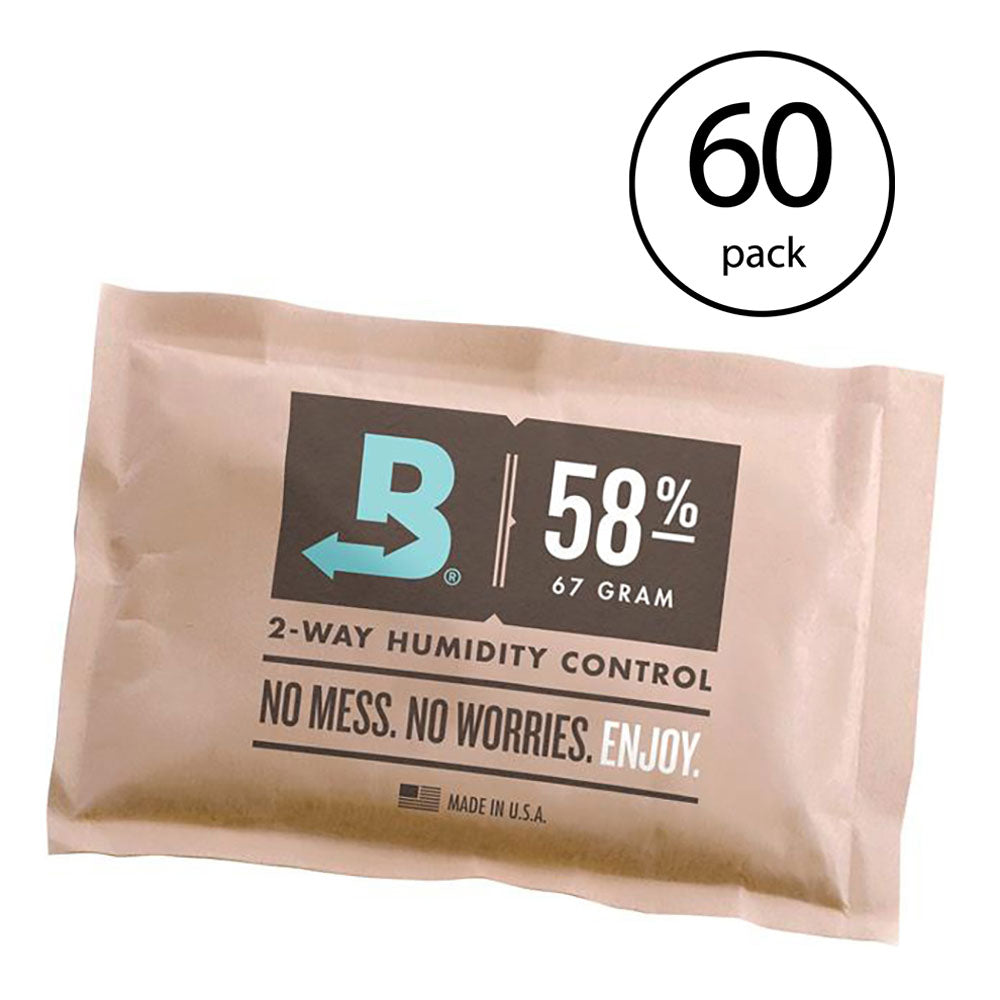 Boveda 67g Humidity Control Pack, 58% RH 2-Way Herbal Preservative (60 Pack)