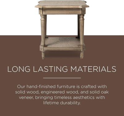 Maven Lane Pullman Square Wooden Side Table in Antiqued Grey Finish (Open Box) - VMInnovations