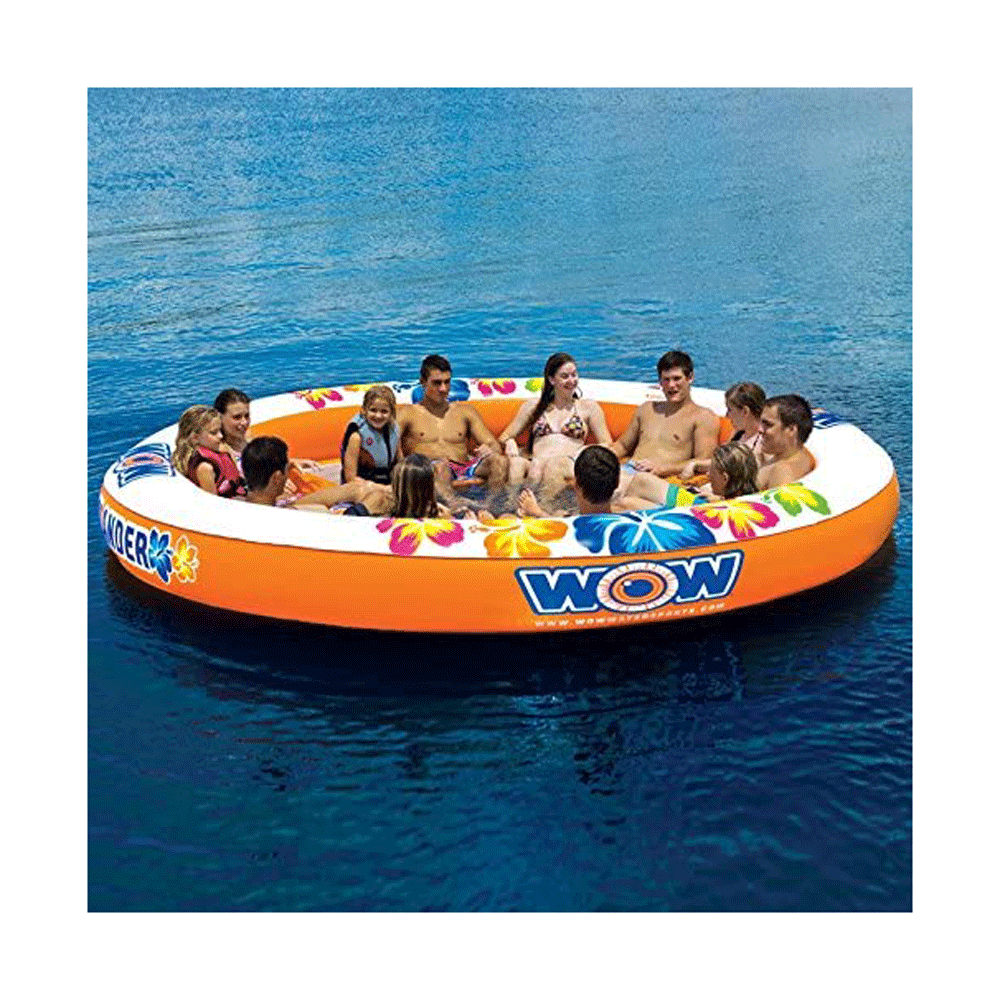 WOW Watersports Freestanding 5 Rail Towel Rack and Stadium Island Float, Orange