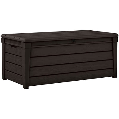 Keter Weatherproof Large 120 Gallon Pool Storage Deck Box, Brown (Open Box) - VMInnovations