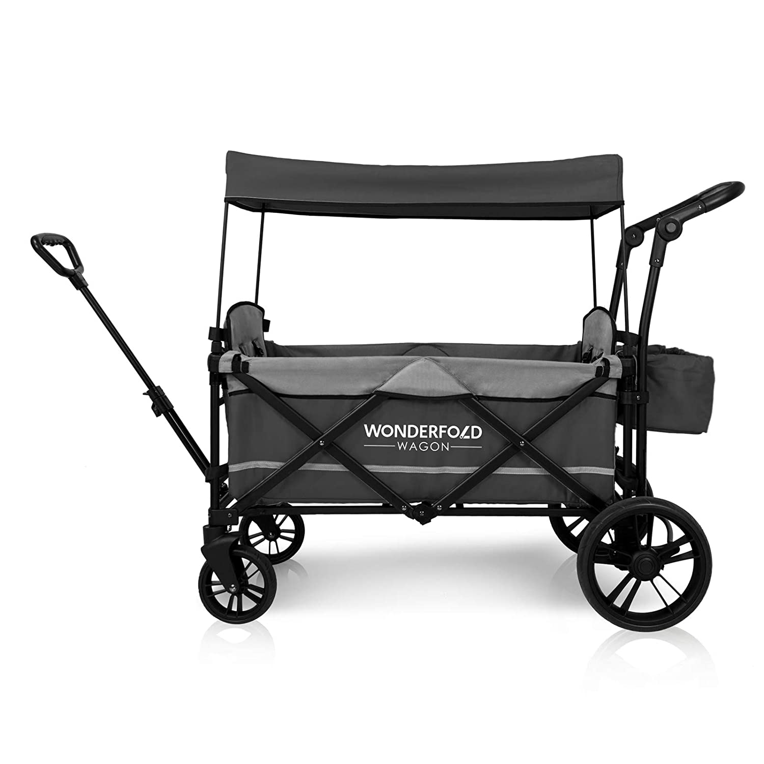 WONDERFOLD Stroller Wagon with Removable Canopy and 5-Point Harness (Open Box)