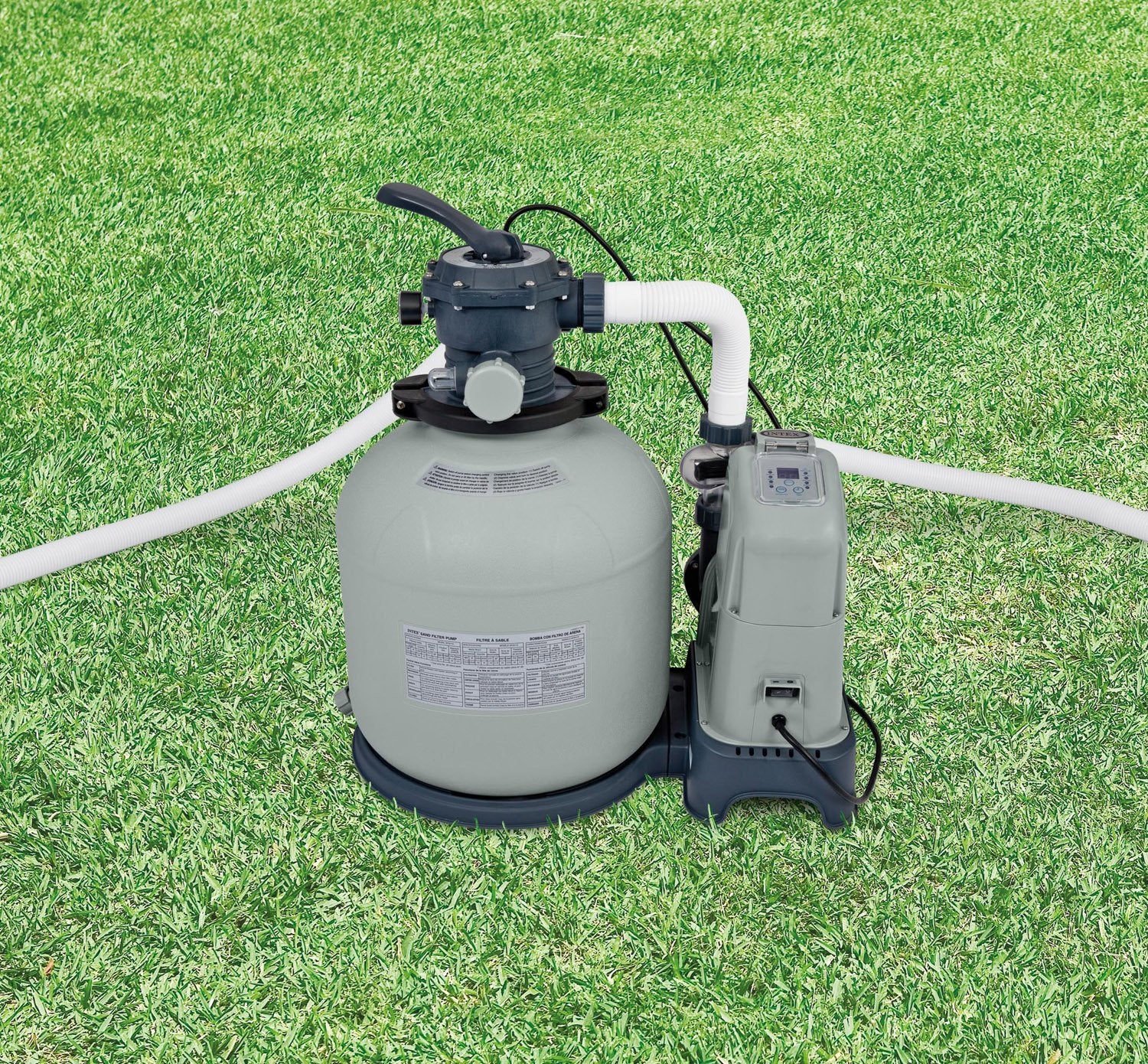 Intex Saltwater System & Sand Filter Pump w/ Pool Replacement Hose(2 Pack)