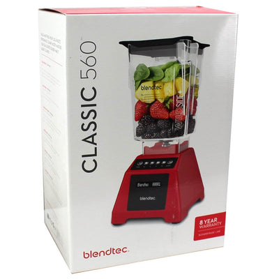 Blendtec Classic 560 1560W 3 Hp Blender 4 Speed Smoothie Maker Red (Open Box)