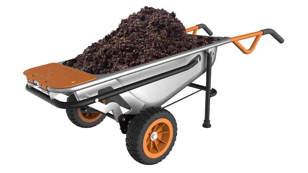 WORX WG050 Aerocart 8-In-1 Wheelbarrow Dolly Cart Garden Carrier - Missing Wheel