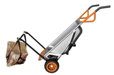 WORX WG050 Aerocart 8-In-1 Wheelbarrow Dolly Cart Garden Carrier - Missing Wheel