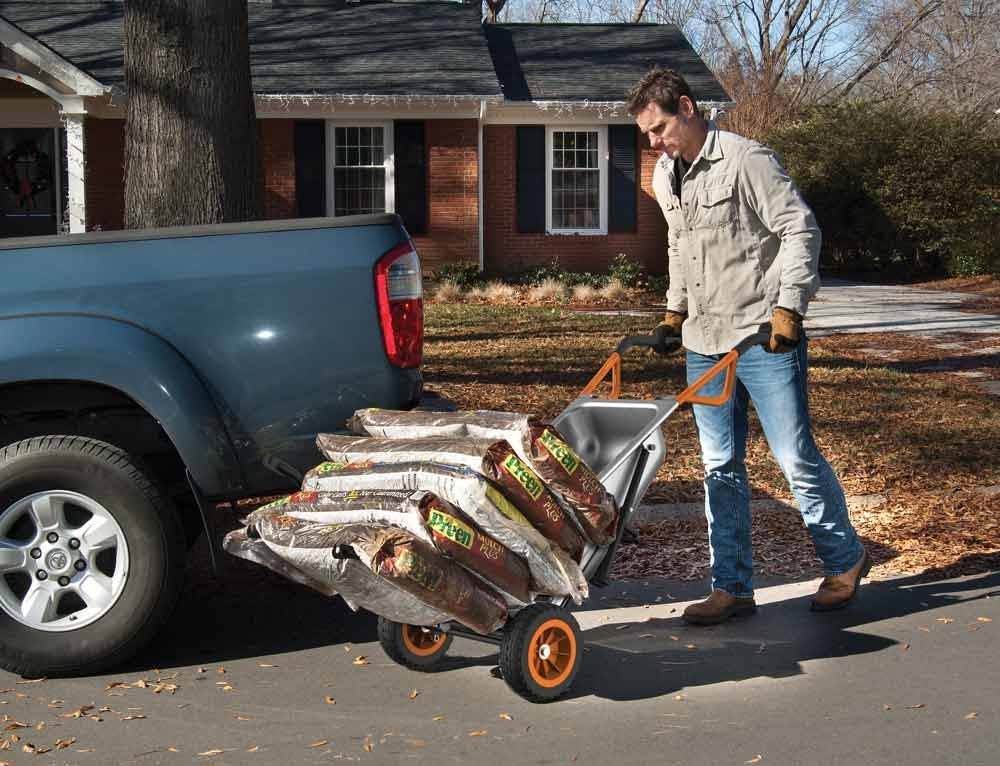 WORX WG050 Aerocart 8-In-1 Wheelbarrow Dolly Cart Garden Carrier - Missing Wheel