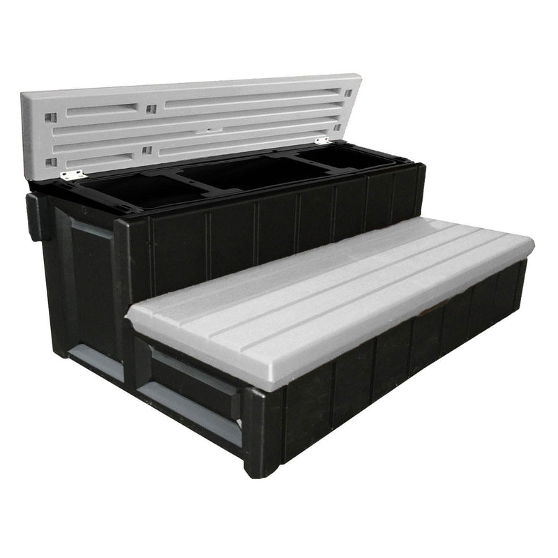 Confer Plastics Leisure Accents 36" Spa Hot Tub Storage Steps, Gray (Open Box)