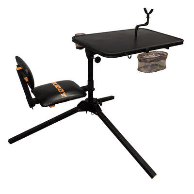 Muddy Xtreme Swivel Shooting Hunting Steel Benchrest w/ Gunrest Black (Open Box)