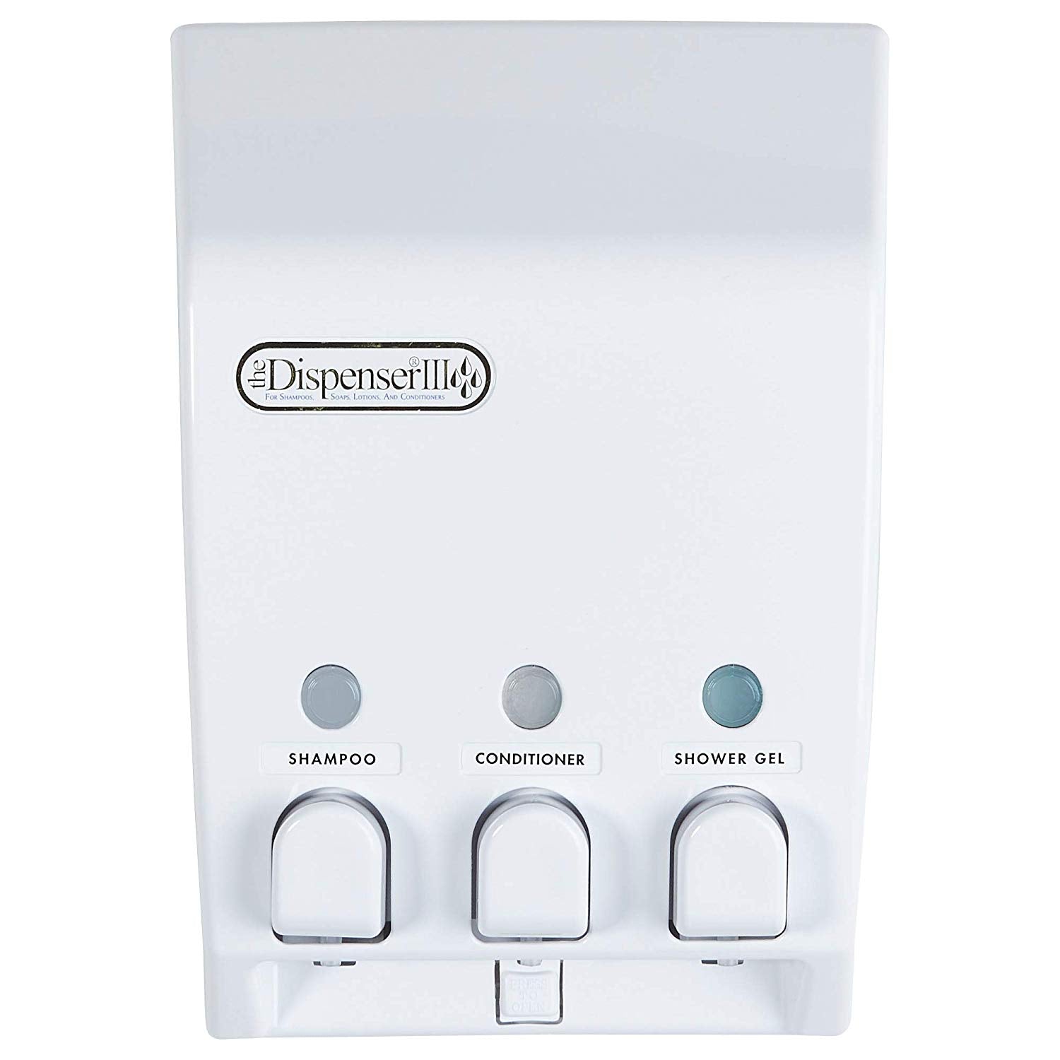 Better Living Products 71355 Classic 3 Chamber Shower Organizer Dispenser, White