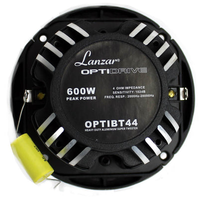 Lanzar OPTI8MI 8" 800 Watt 4-Ohm Mid Bass Car Speaker + OPTIBT44 Super Tweeter