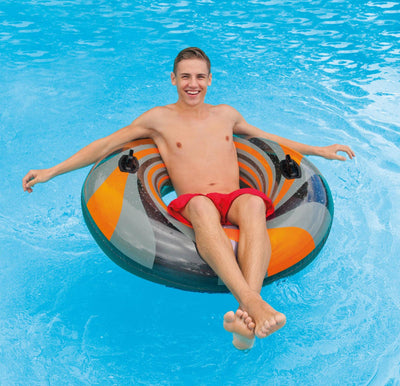 Intex Vortex Inflatable 48" Pool Tube Raft | Orange and Black (Open Box)