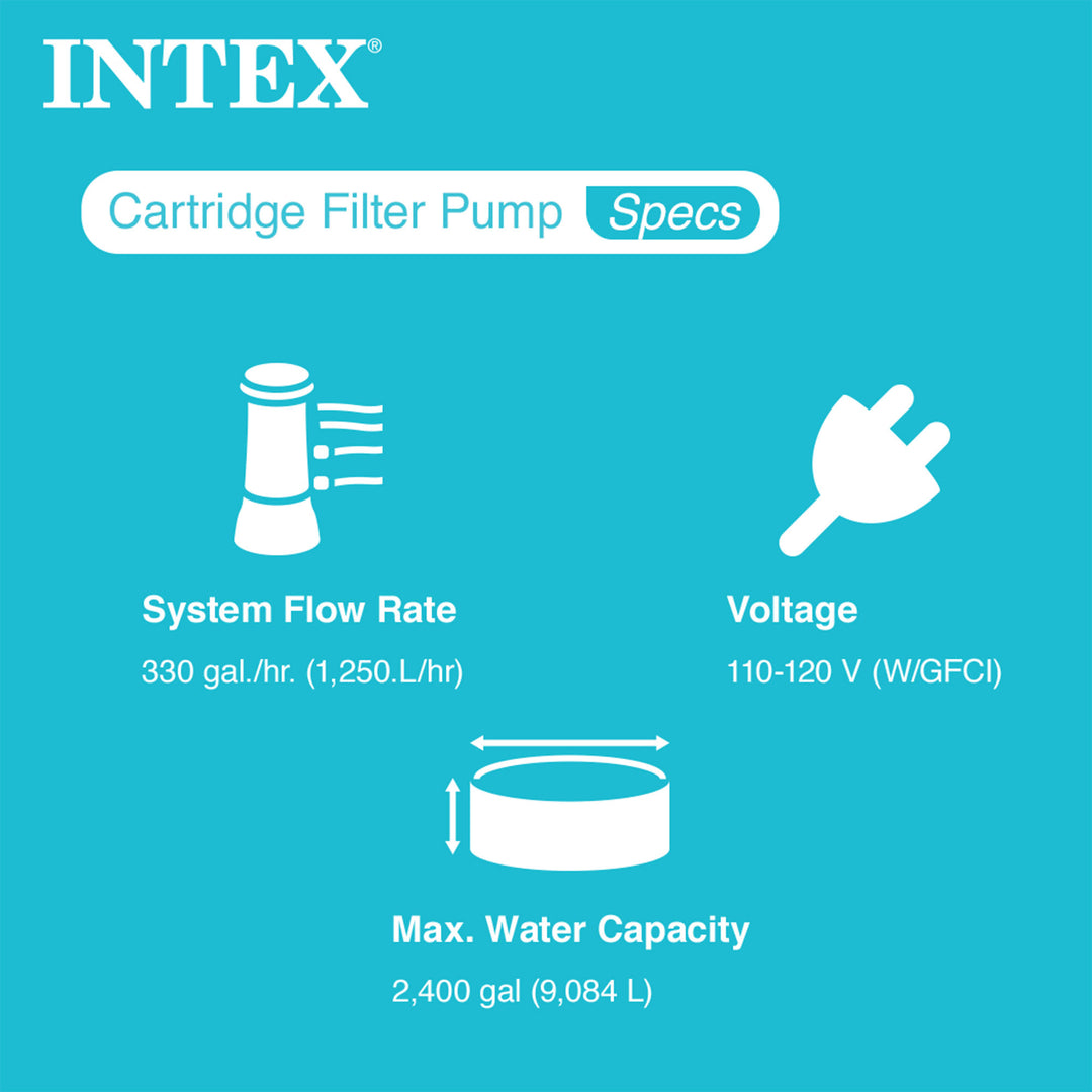 Intex 330 GPH Easy Set Swimming Pool Cartridge Filter Pump 28601EG (Used)