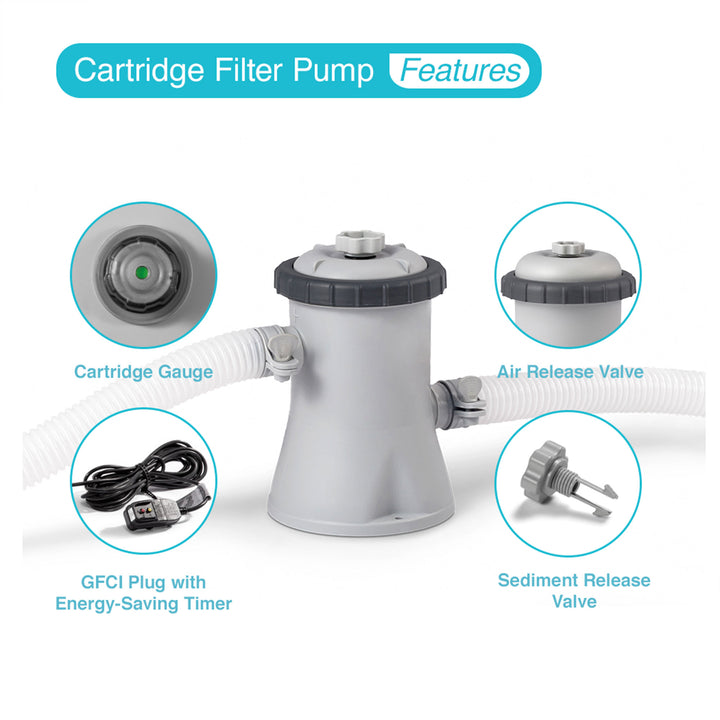 Intex 330 GPH Easy Set Swimming Pool Cartridge Filter Pump (Used) (3 Pack)