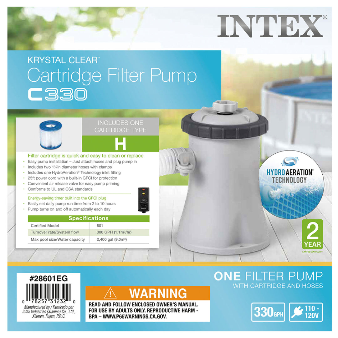 Intex 28601EG  330 GPH Easy Set Swimming Pool Cartridge Filter Pump(Open Box)