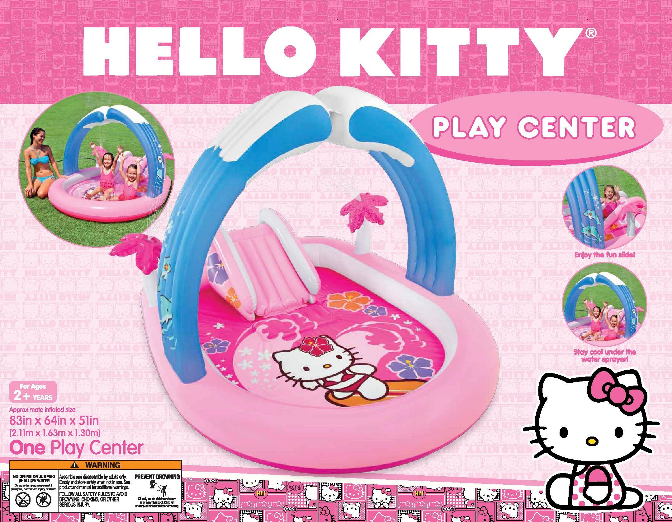 Intex Hello Kitty Play Center Inflatable Kids Set & Swimming Pool (Open Box)