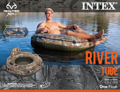 Intex Realtree River Run Tube Connect Lounge Inflatable Floating Raft (Open Box)