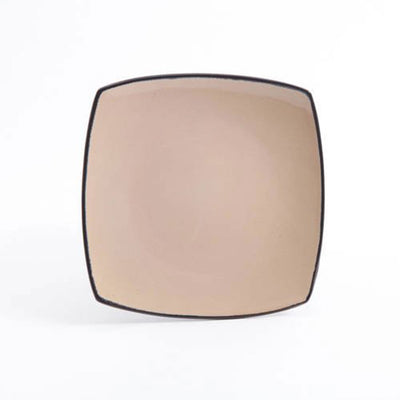 Gibson Soho Lounge 16 Piece Square Dinnerware Plates, Bowls, and Mugs Set, Taupe (Open Box)