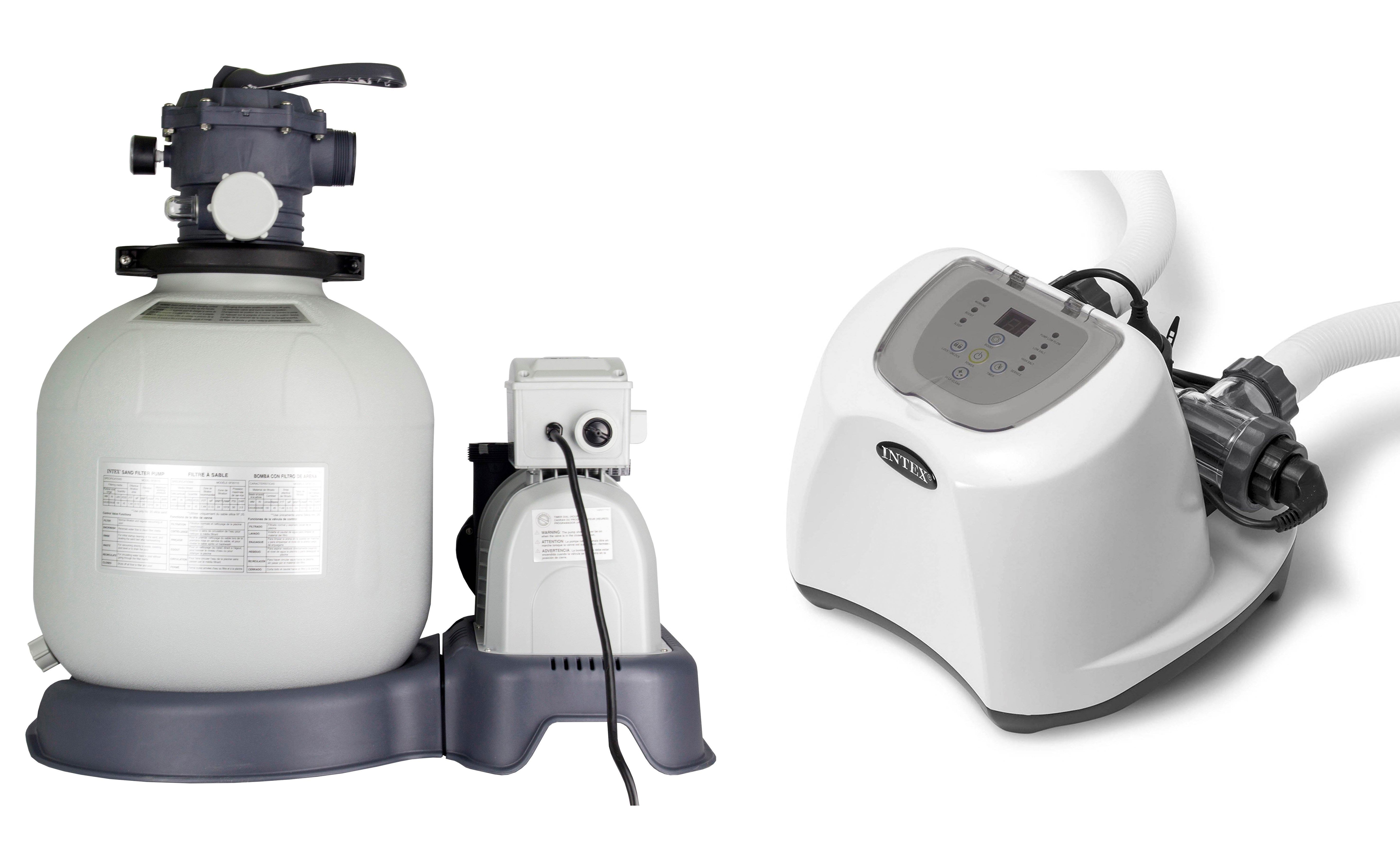 Intex Krystal Clear 3000 GPH Sand Filter Pool Pump w/ 15000 Gal Saltwater System