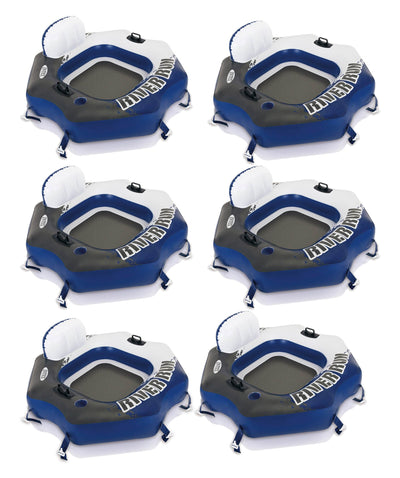 Intex River Run 1 Person Inflatable Tube Float for Lake, Pool, & River, 6 Pack - VMInnovations